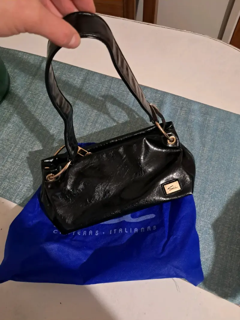 Cartera de cuero negra Sei elegante - 1