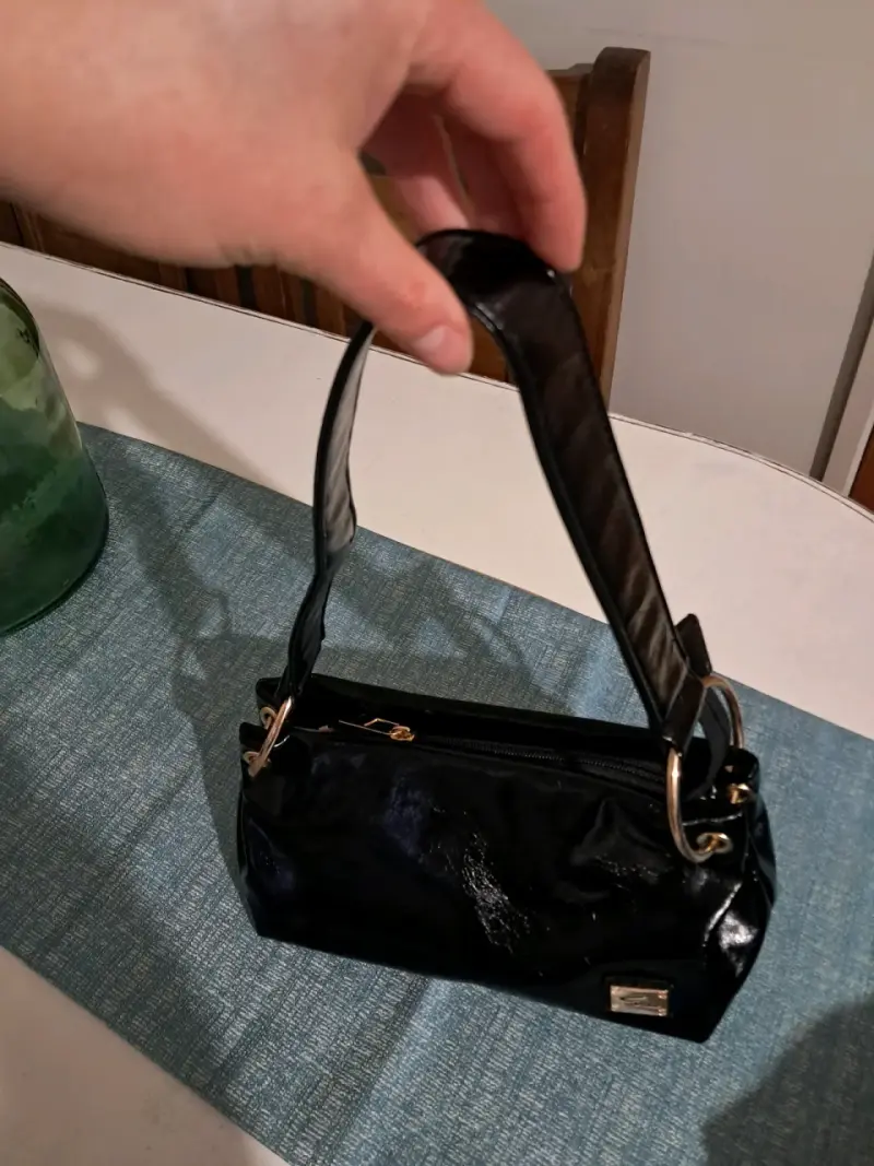 Cartera de cuero negra Sei elegante - 2