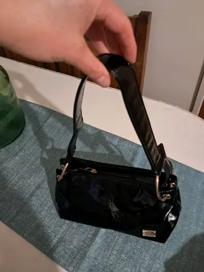 Cartera de cuero negra Sei elegante - miniatura 2