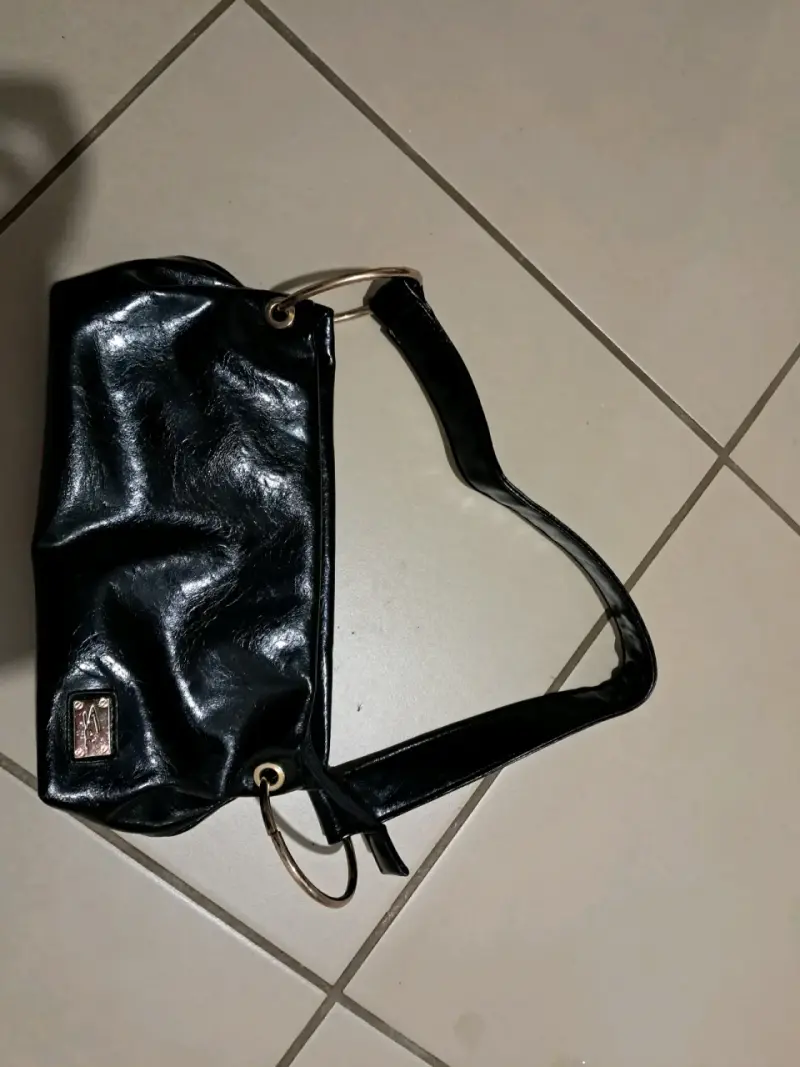 Cartera de cuero negra Sei elegante - 3