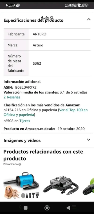 Secador profesional Artero Predator para perros - miniatura 6
