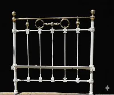 Cabecera de cama de hierro forjado vintage - miniatura 1