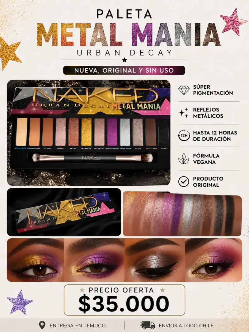 Paleta de Sombras Urban Decay Metal Mania