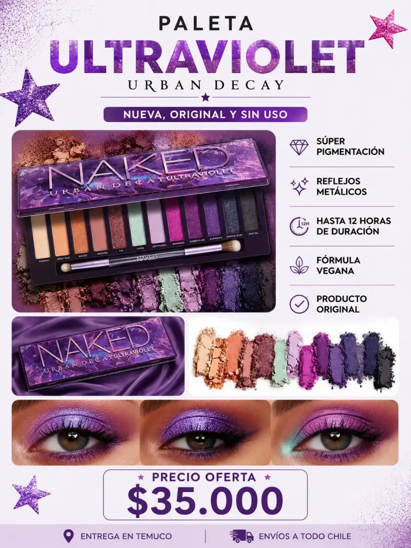 Paleta de Sombras Urban Decay Ultraviolet Nueva