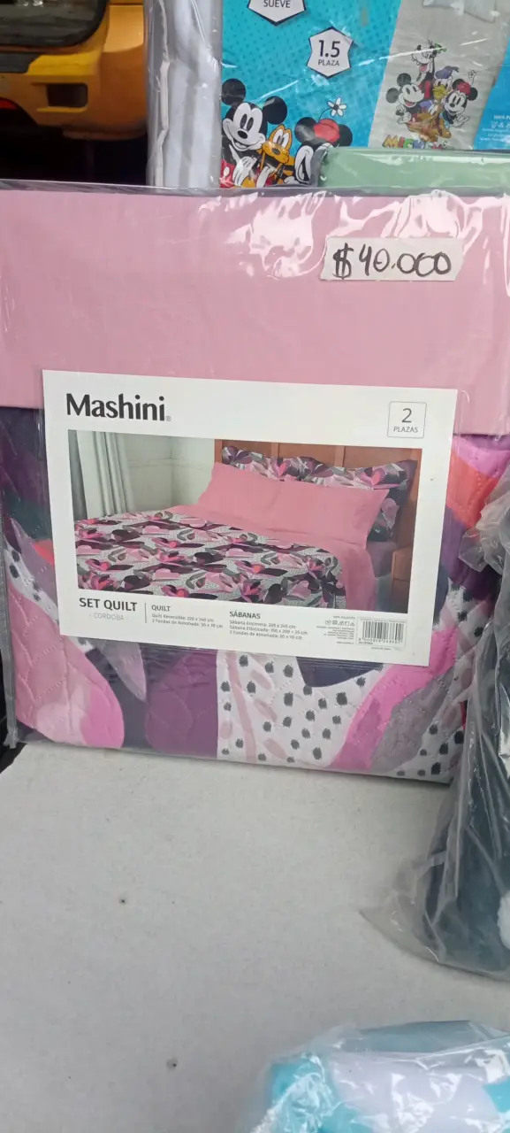 Juego de sábanas Mashini 2 plazas color rosa