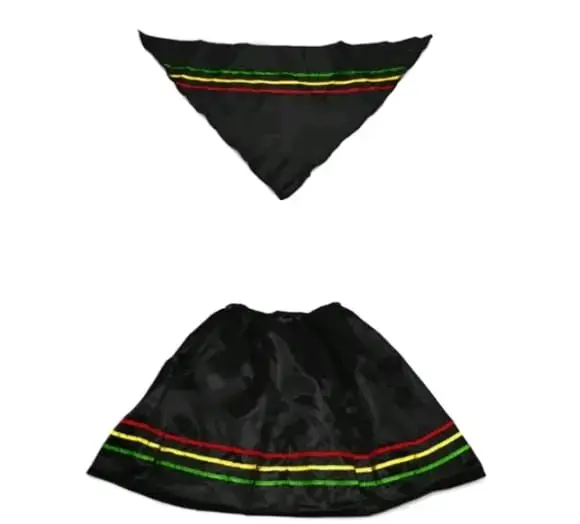 Conjunto chilote falda y pañuelo negro - 2