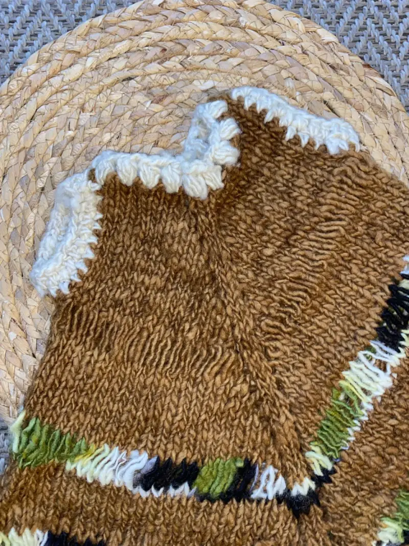 Poncho de lana tejido a mano para bebé - 3