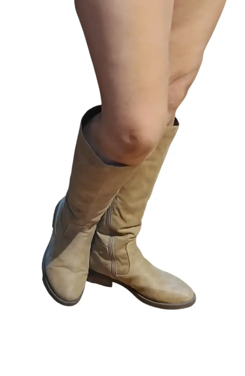Botas altas de reno beige para mujer - 1
