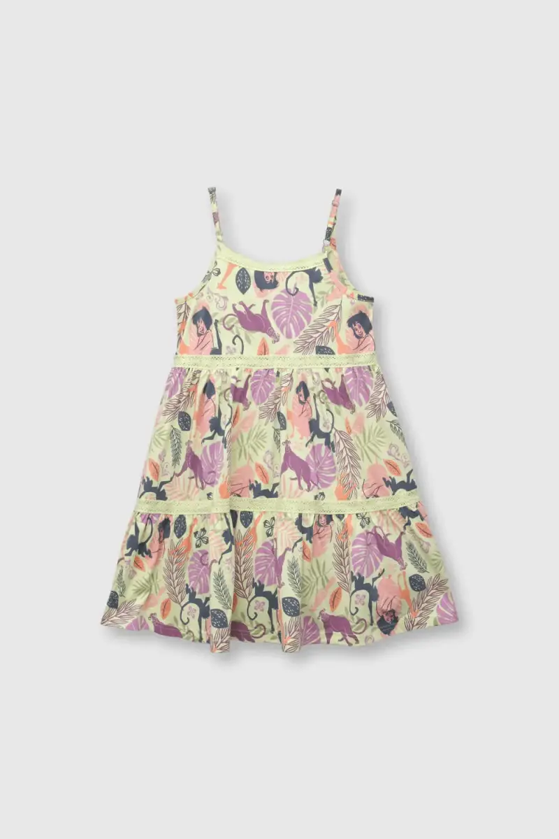 Vestido infantil estampado selva tropical colloky - 1