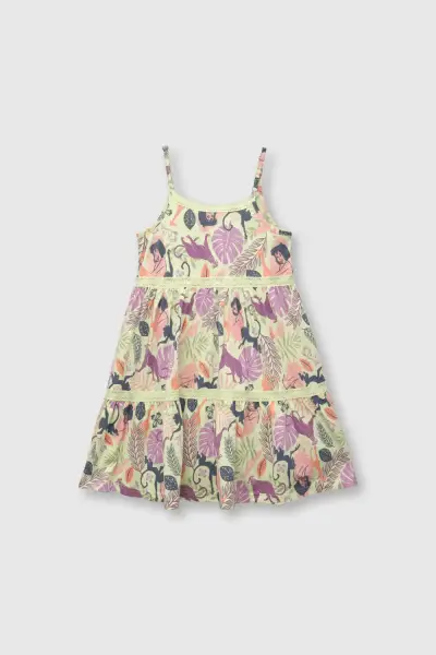 Vestido infantil estampado selva tropical colloky - miniatura 1