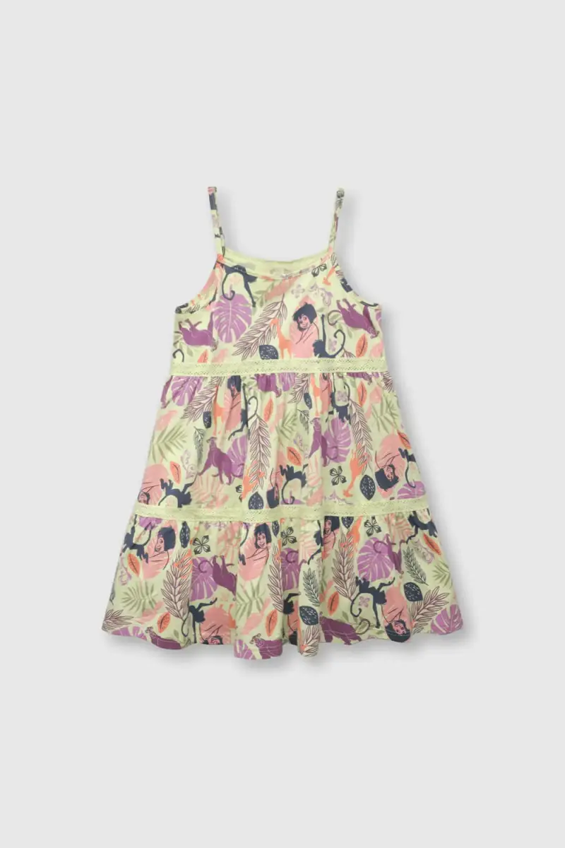 Vestido infantil estampado selva tropical colloky - 2