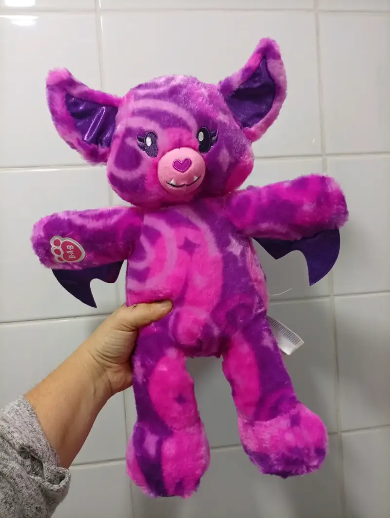 Peluche murciélago Build-A-Bear morado y rosa - 1