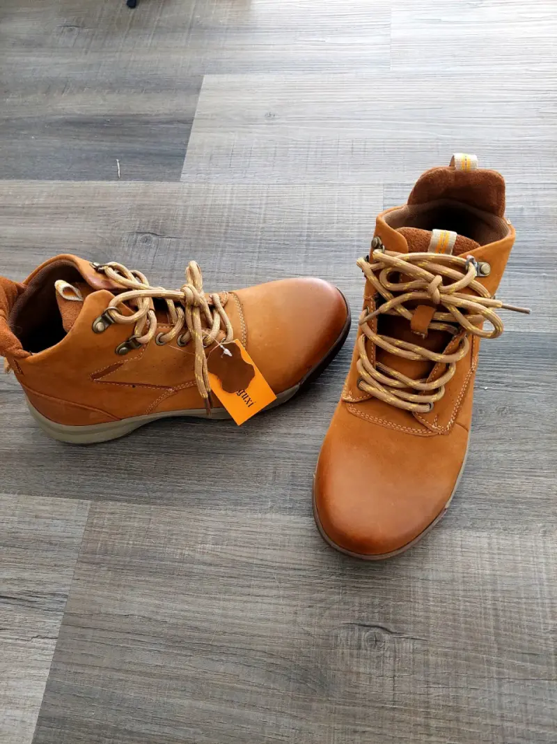 Botas de cuero marrón para hombre talla 40 - 4