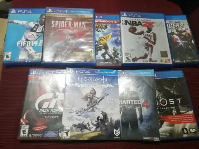 PS4 con 9 discos ( juegos), sin mandos - miniatura 2