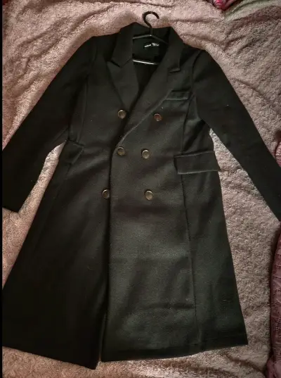 Abrigo negro largo Shein para mujer - miniatura 1