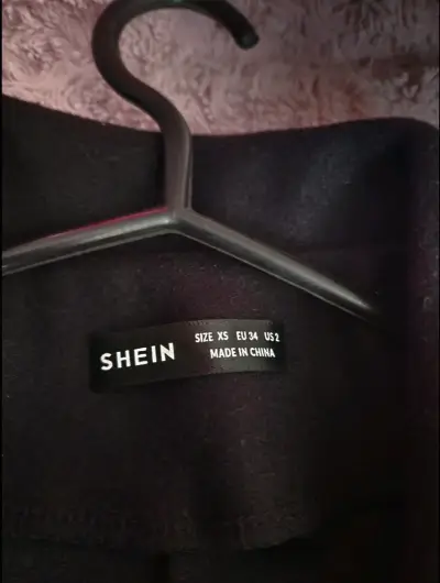 Abrigo negro largo Shein para mujer - miniatura 2