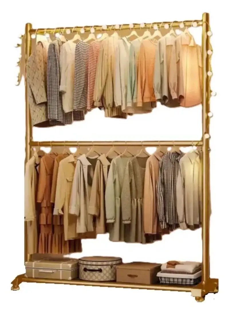Perchero Metálico doble barra colgador para ropa - 3