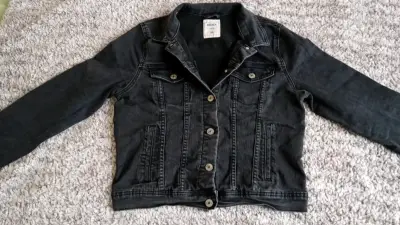 Chaqueta de mezclilla negra para mujer talla M - miniatura 1