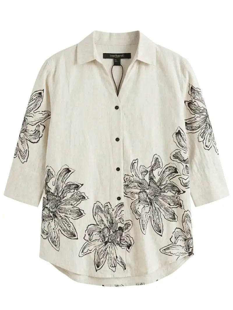 Blusa de lino con estampado floral Cacharel - 1