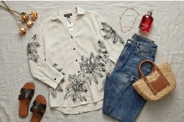 Blusa de lino con estampado floral Cacharel - 4