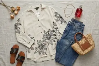 Blusa de lino con estampado floral Cacharel - miniatura 4