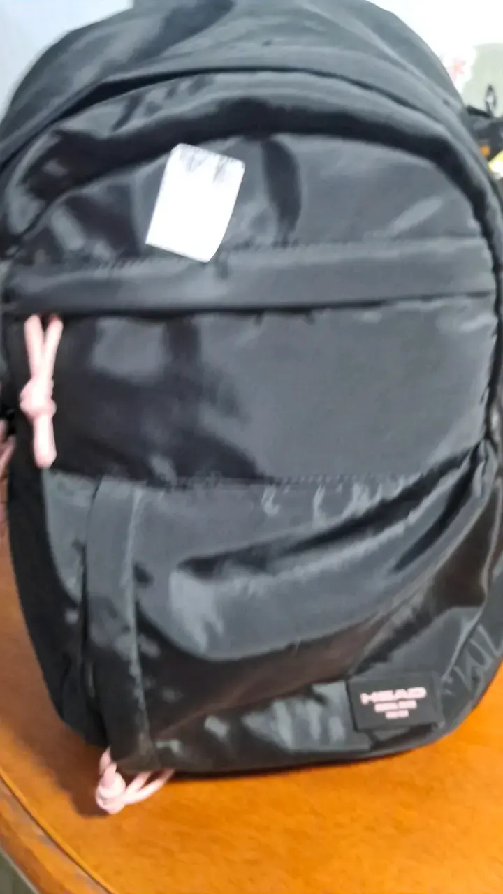 Mochila negra Head con detalles rosados - 1