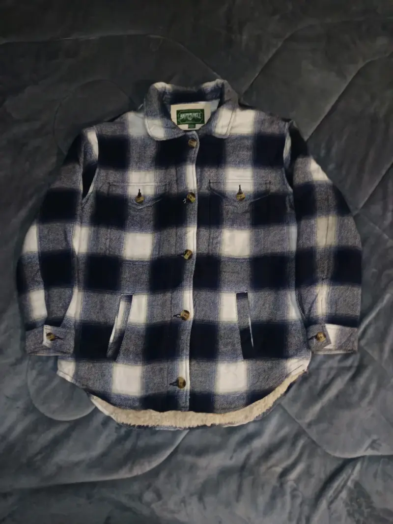 AE Plaid Sherpa-Lined Shacket - 7