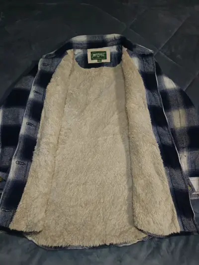 AE Plaid Sherpa-Lined Shacket - miniatura 8