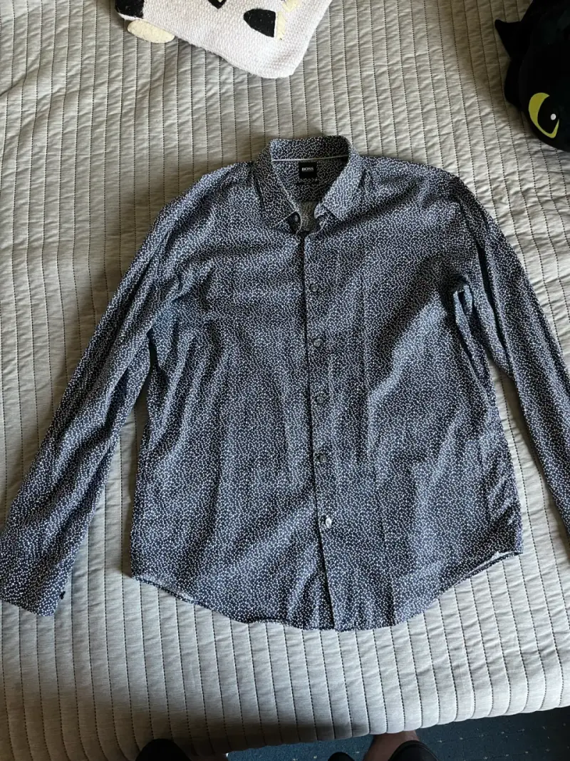 Camisa Hugo Boss Azul Estampada - 1