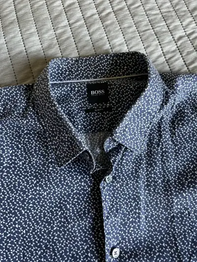 Camisa Hugo Boss Azul Estampada - miniatura 2