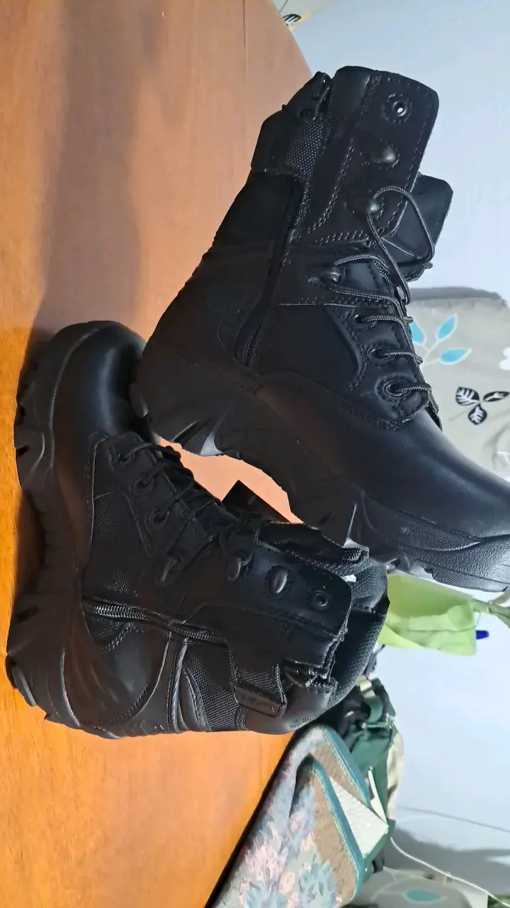 Botas tácticas negras Delta con cierre lateral - 4