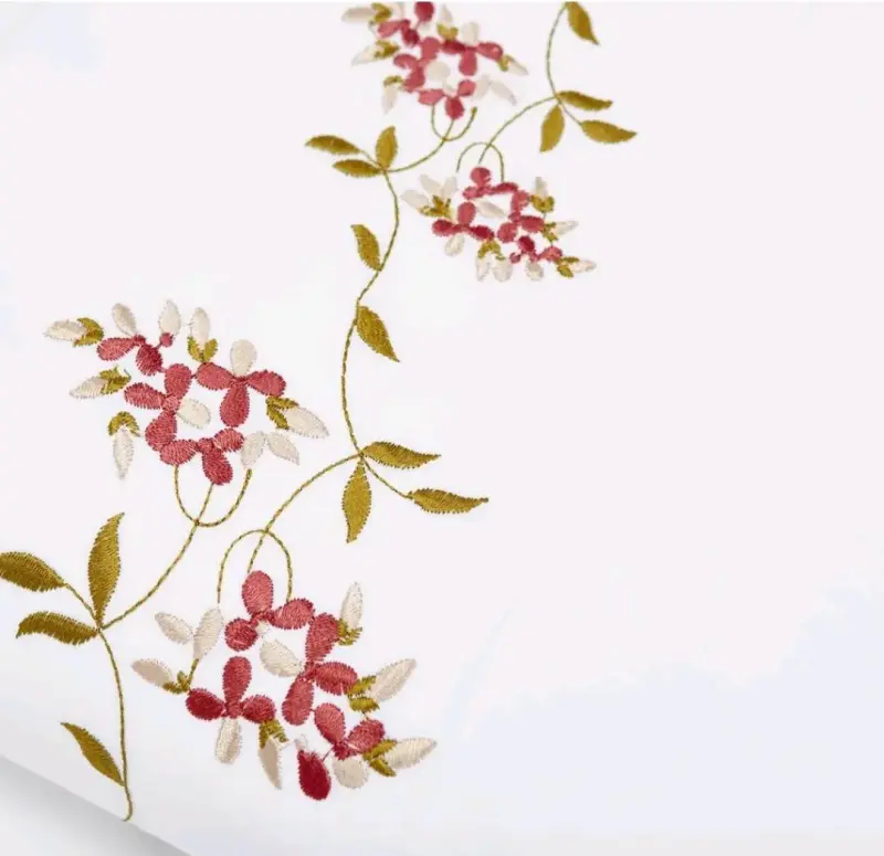 Cubreplumón Nina Herrera blanco con bordado floral - 3