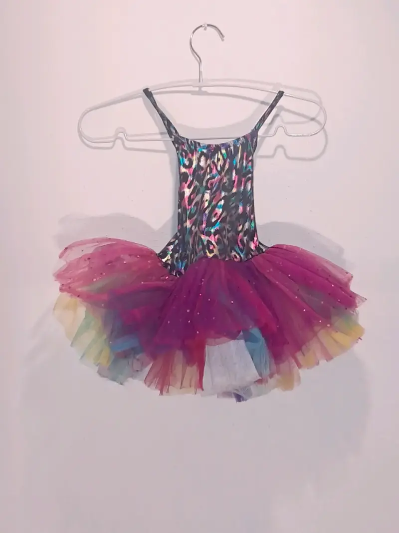 Vestido de ballet infantil multicolor con tul