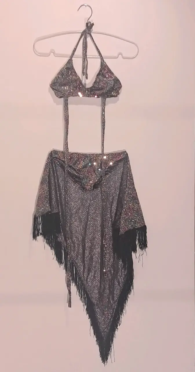 Traje de salsa dorado brillante - 1