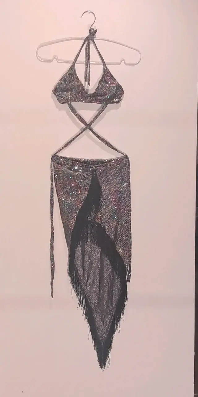 Traje de salsa dorado brillante - 2