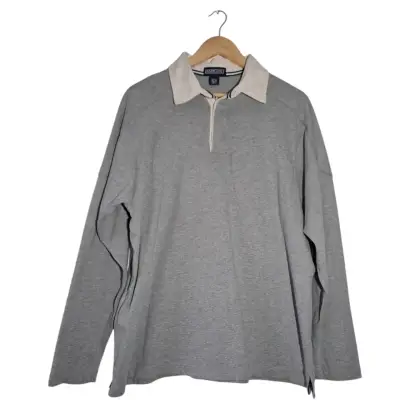 Polera manga larga gris Lands' End, talla L - miniatura 1