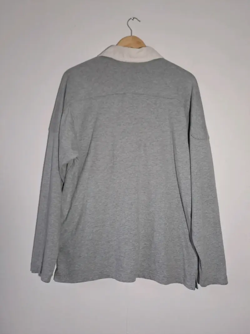 Polera manga larga gris Lands' End, talla L - 3