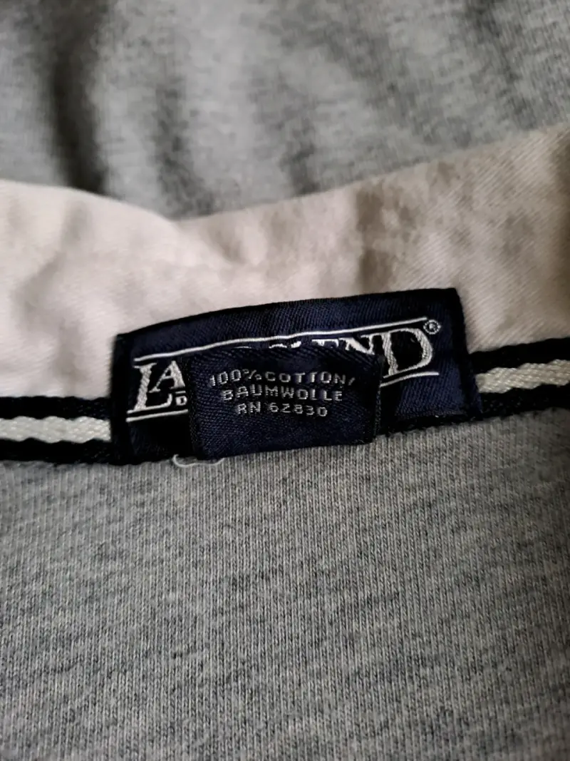 Polera manga larga gris Lands' End, talla L - 6