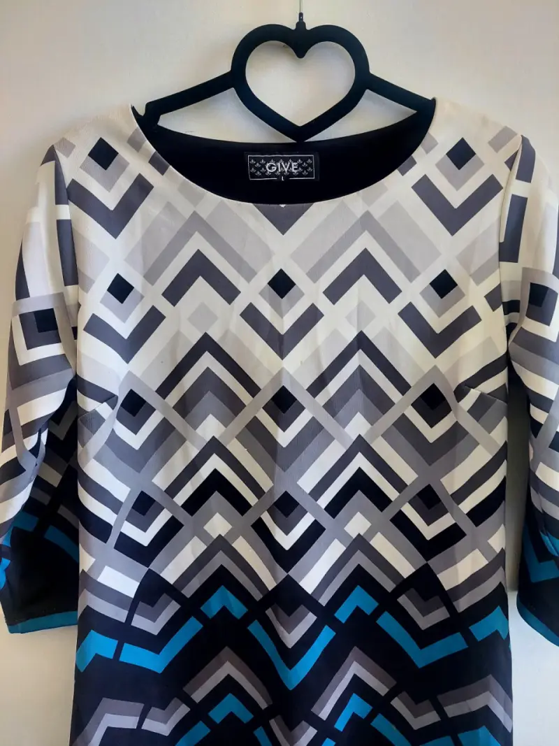 Vestido geométrico de manga 3/4 para mujer - 4