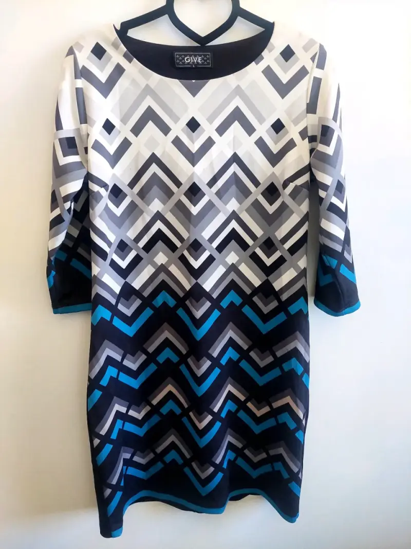 Vestido geométrico de manga 3/4 para mujer - 5