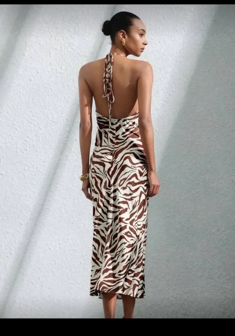Vestido largo estampado animal print - 2