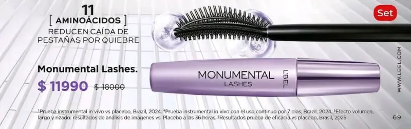 Máscara de Pestañas Monumental Lashes L'Bel - 2
