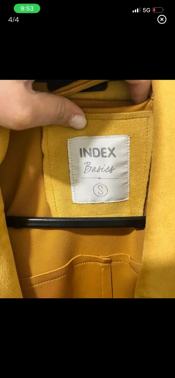Abrigo mostaza Index Basics con hebillas - 4