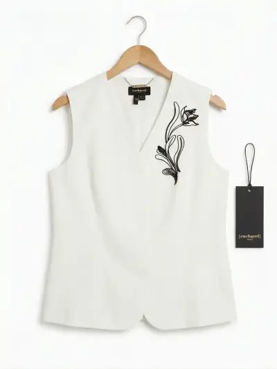 Chaleco blanco con bordado floral Cacharel - miniatura 1