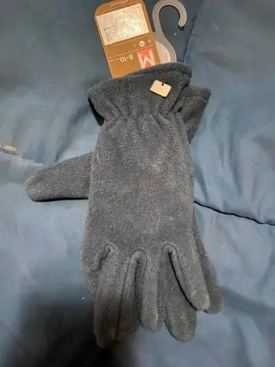 Guantes de lana negros para niños talla M - miniatura 1