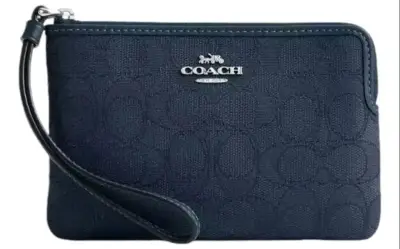 Cartera de Mano Coach Azul Oscuro - miniatura 2