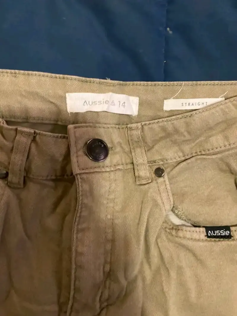 Pantalones beige para niño Aussie talla 14 - 1