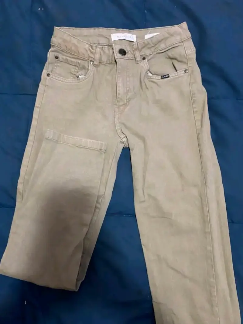 Pantalones beige para niño Aussie talla 14 - 2