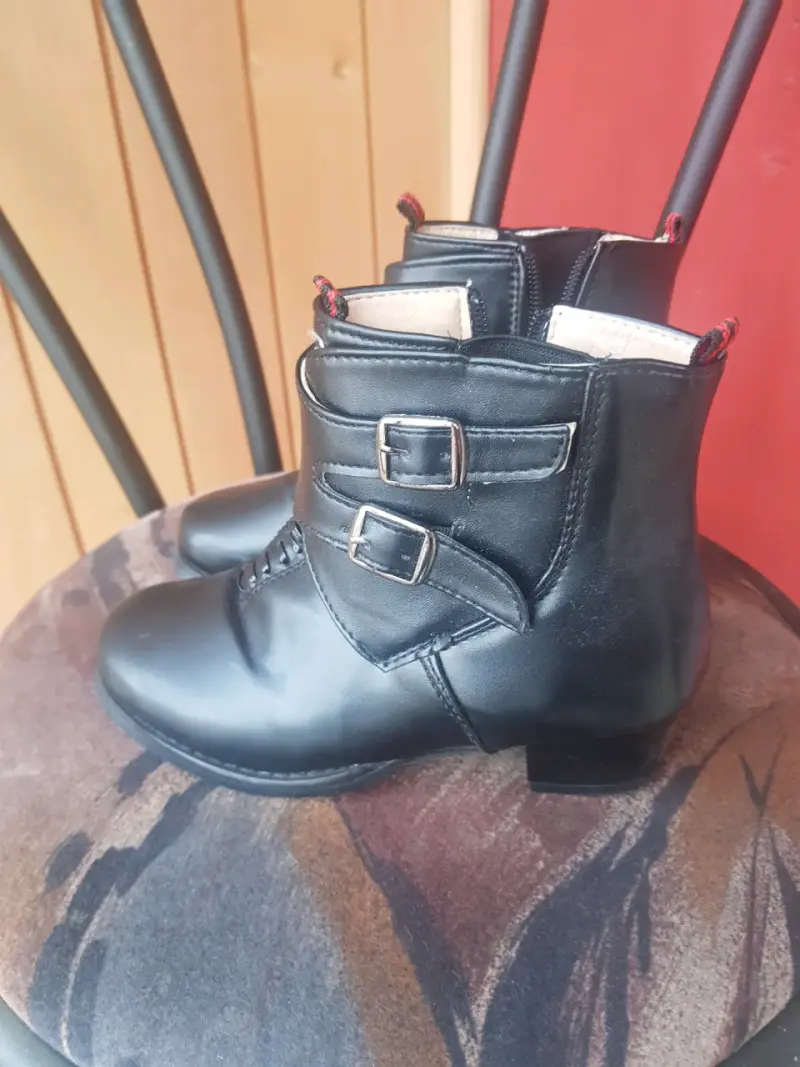 Botines de cuero negro con hebillas de cueca N.32 - 5