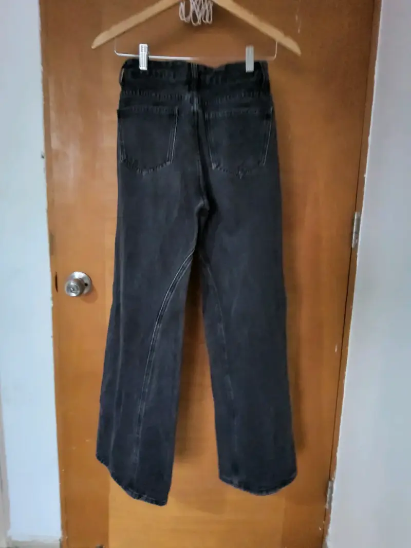 Jeans anchos negros desgastados - 2
